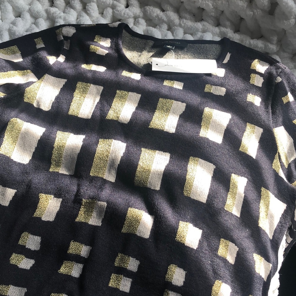 Ann Taylor Fun Geometric Sweater NWT
